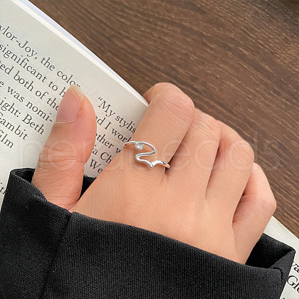 S925 Stainless Steel Cuff Rings for Women FS-WG79458-22-1
