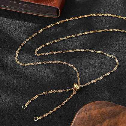304 Stainless Steel Singapore Chain Necklace Making AJEW-JB01334-01-1