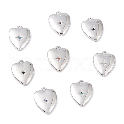 Brass Micro Pave Cubic Zirconia Charms ZIRC-I054-14P-1