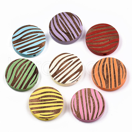 Painted Natural Wood Beads WOOD-T021-50B-M-1