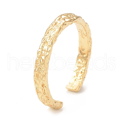 Ion Plating(IP) 304 Stainless Steel Textured Open Cuff Ring for Women X-RJEW-I096-19G-1