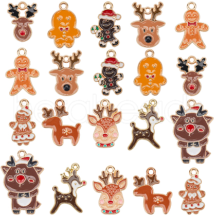 SUNNYCLUE 40Pcs 10 Styles Alloy Enamel Pendants ENAM-SC0005-74-1