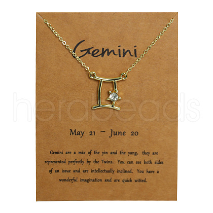 Alloy Crystal Rhinestone Constellation Pendant Necklaces for Women WG4ACA0-03-1