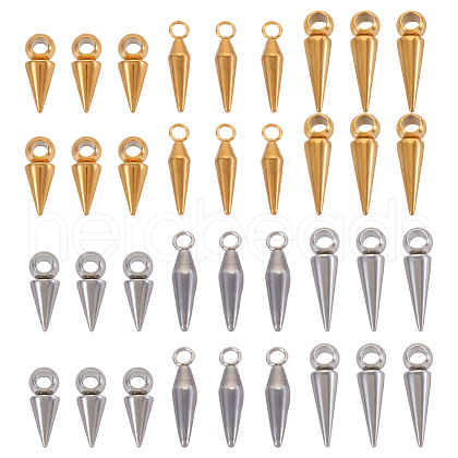 36Pcs 6 Style 304 Stainless Steel Pendants STAS-TA0002-34-1