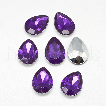 Acrylic Rhinestone Pointed Back Cabochons GACR-Q013-13x18-06-1