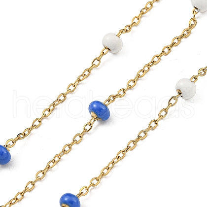 304 Stainless Steel Enamel Link Chains AJEW-Z028-09G-07-1
