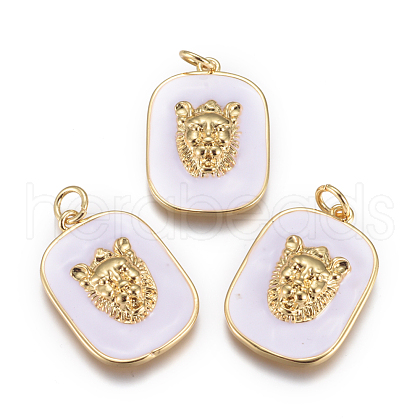 Brass Enamel Pendants KK-D159-01G-B-1