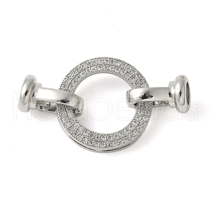 Brass Pave Clear Cubic Zirconia Fold Over Clasps KK-M320-24P-1