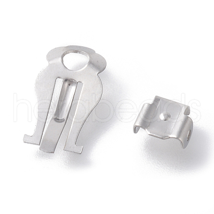 Non-Tarnish 316 Surgical Stainless Steel Clip-on Earring Findings STAS-L203-44P-1