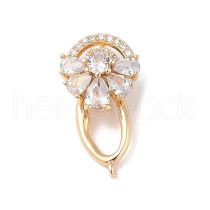 Brass Micro Pave Cubic Zirconia Twister Clasps KK-B100-069G-01-1