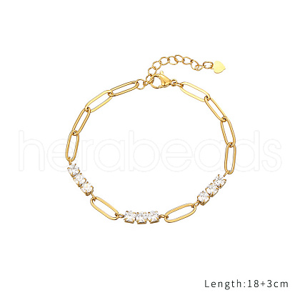 Gold Plated  Bracelet with Zircon BN3818-2-1