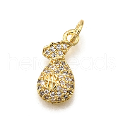 Brass Micro Pave Cubic Zirconia Pendants KK-K401-16G-1