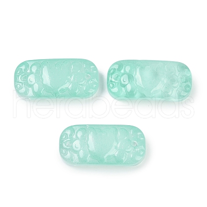 Spray Painted Transparent Glass Connector Charms X1-GLAA-H035-06K-1