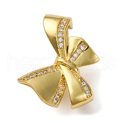 Brass Micro Pave Cubic Zirconia Pendant Bails KK-D378-16G-1