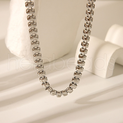 Stainless Steel Bean Link Chain Necklaces for Unisex KH5029-2-1