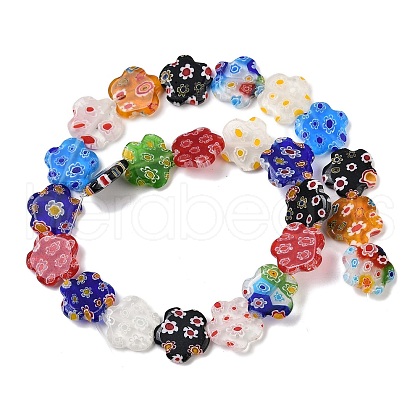 Handmade Millefiori Lampwork Beads Strands LAMP-G166-14B-1