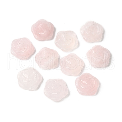 Natural Rose Quartz Carved Cabochons G-C185-01B-01-1