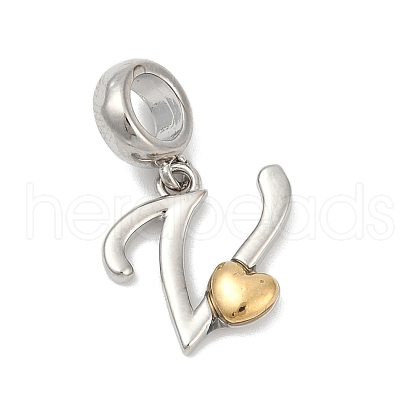 Brass European Dangle Charms KK-Z097-01V-GP-1