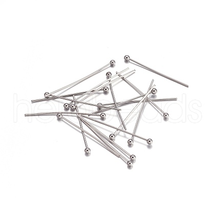 Tarnish Resistant 304 Stainless Steel Ball Head Pins S-STAS-O105-04-0.6x25-1