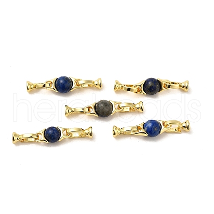 Natural Dyed Lapis Lazuli with Brass Fold Over Clasps G-G141-03G-18-1