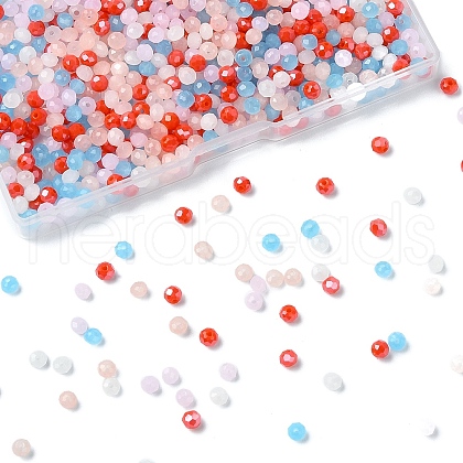 10 Strands 5 Colors Electroplate Glass Beads Strands EGLA-YW0003-89A-1
