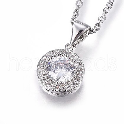 304 Stainless Steel Pendant Necklaces NJEW-L146-01P-1