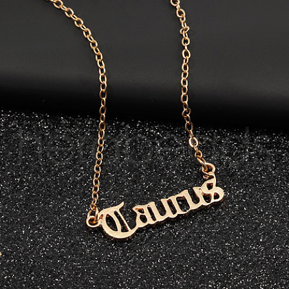 Twelve Constellations Stainless Steel Pendant Necklaces WG80545-07-1