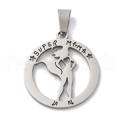 Mother's Day 201 Stainless Steel Pendants STAS-Q342-21P-1
