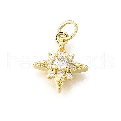 Brass Micro Pave Cubic Zirconia Pendants KK-V008-09G-1