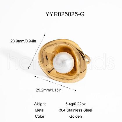 Vintage Stainless Steel Oval Cuff Rings for Women BY2814-2-1