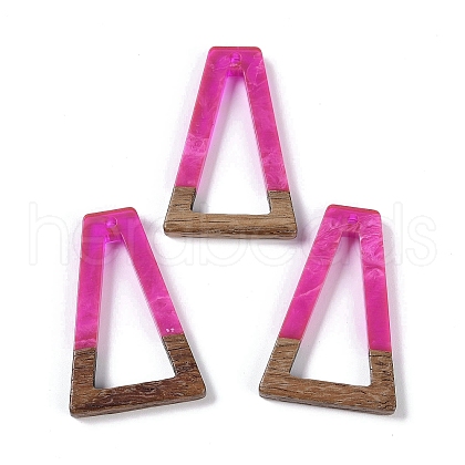 Resin & Wood Pendants WOOD-F015-10C-1