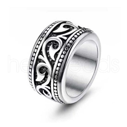 316 Stainless Steel Finger Ring with Enamel for Men PW-WG56139-02-1