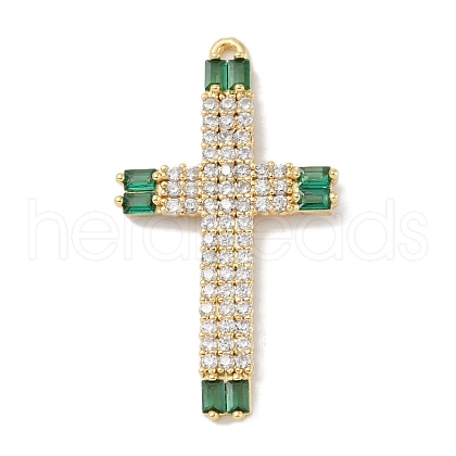 Rack Plating Brass Micro Pave Cubic Zirconia Pendants KK-A224-16G-04-1