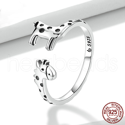 Giraffe 925 Sterling Silver Adjustable Cuff Rings for Women FS-WG500B7-01-1