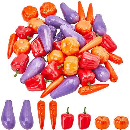 Gorgecraft 40Pcs 4 Styles Foam Artificial Vegetables AJEW-GF0009-58-1