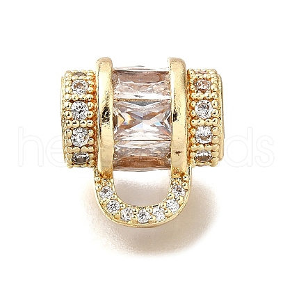 Handbag Brass Micro Pave Cubic Zirconia Beads KK-L230-13G-1