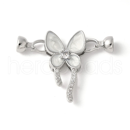 Brass Pave Clear Cubic Zirconia Fold Over Clasps KK-M320-01P-1