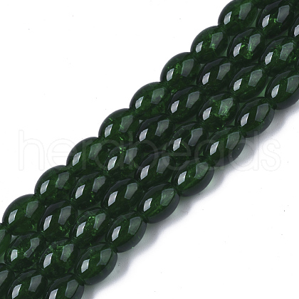 Transparent Crackle Glass Beads Strands X-DGLA-S085-6x8-19-1
