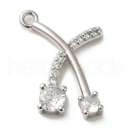 Brass Micro Pave Cubic Zirconia Pendants ZIRC-P113-04P-1
