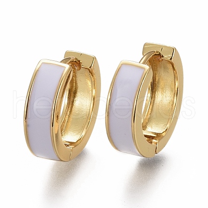 Brass Huggie Hoop Earrings EJEW-F260-05B-G-1