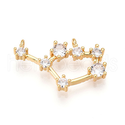 Brass Micro Pave Cubic Zirconia Pendants KK-N261-120L-G-1