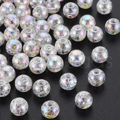 Transparent Crackle Acrylic Beads MACR-S373-66-L06-1