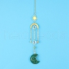 Malachite Moon Sun Catcher Hanging Ornaments HJEW-PW0002-11G-1