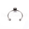 Tarnish Resistant 201 Stainless Steel Cuff Pad Ring Settings STAS-S080-042A-P-4
