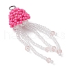 5Pcs 5 Colors Glass Seed Beaded Jellyfish Pendants PALLOY-MZ00660-4