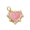 Brass Pave Cubic Zirconia with Enamel Charms KK-Q098-20G-D-1