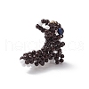 Glass Seed Beaded Squirrel Pendants PALLOY-MZ00584-3