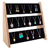 2-Tier Wood & Velvet Jewelry Set Display Stands ODIS-WH0329-79-1
