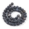 Natural Black Druzy Agate Beads Strands G-NH0024-A01-01-3