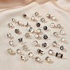  120Pcs 40 Style Half Round & Bowknot & Star & Flower Small Instant Buttons Brooch Pins DIY-NB0007-34-3